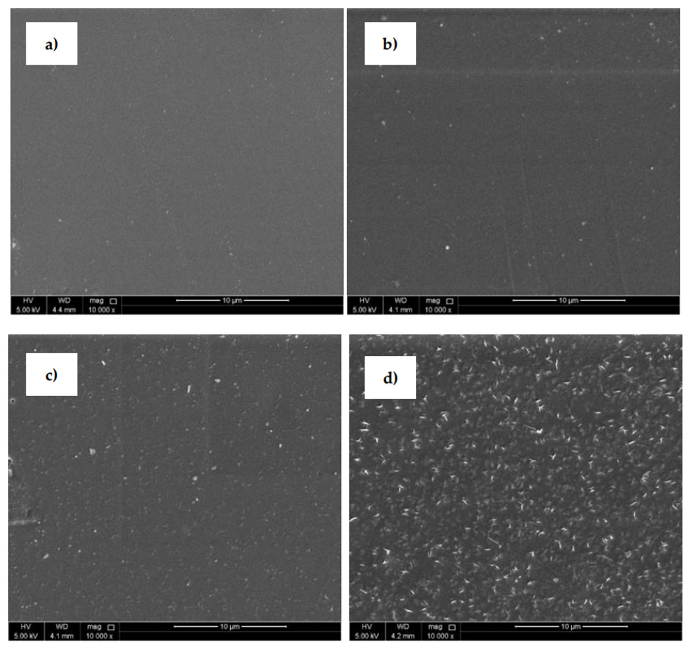 Published research figure: PLA surface morphology · SEM