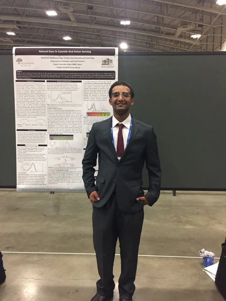 Archival photograph of a poster about natural dyes at the 2017 ACS meeting
